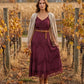 Sakkas Stonewashed Rayon Embroidered Adjustable Spaghetti Straps Long Dress