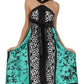 Sakkas Silky Wrap Halter Handkerchief Hem Maxi Dress