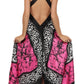 Sakkas Silky Wrap Halter Handkerchief Hem Maxi Dress