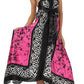 Sakkas Silky Wrap Halter Handkerchief Hem Maxi Dress