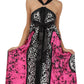 Sakkas Silky Wrap Halter Handkerchief Hem Maxi Dress