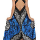 Sakkas Silky Wrap Halter Handkerchief Hem Maxi Dress