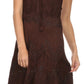 Sakkas Stonewashed Rayon Adjustable Spaghetti Straps Mid Length Dress