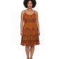 Sakkas Stonewashed Rayon Adjustable Spaghetti Straps Mid Length Dress