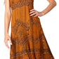 Sakkas Stonewashed Rayon Adjustable Spaghetti Straps Mid Length Dress