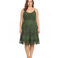 Sakkas Stonewashed Rayon Adjustable Spaghetti Straps Mid Length Dress