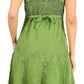 Sakkas Stonewashed Rayon Adjustable Spaghetti Straps Mid Length Dress