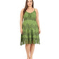 Sakkas Stonewashed Rayon Adjustable Spaghetti Straps Mid Length Dress