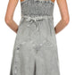 Sakkas Stonewashed Rayon Adjustable Spaghetti Straps Mid Length Dress