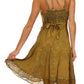 Sakkas Stonewashed Rayon Adjustable Spaghetti Straps Mid Length Dress