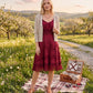 Sakkas Stonewashed Rayon Adjustable Spaghetti Straps Mid Length Dress