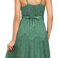 Sakkas Stonewashed Rayon Adjustable Spaghetti Straps Mid Length Dress