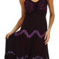 Sakkas Luna Batik Embroidered Adjustable Spaghetti Strap Dress