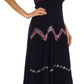 Sakkas Luna Batik Embroidered Adjustable Spaghetti Strap Dress