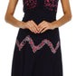 Sakkas Luna Batik Embroidered Adjustable Spaghetti Strap Dress