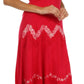 Sakkas Luna Batik Embroidered Adjustable Spaghetti Strap Dress