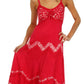 Sakkas Luna Batik Embroidered Adjustable Spaghetti Strap Dress