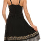Sakkas Jolie Batik Embroidered Adjustable Spaghetti Strap Dress