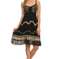 Sakkas Jolie Batik Embroidered Adjustable Spaghetti Strap Dress