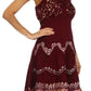 Sakkas Jolie Batik Embroidered Adjustable Spaghetti Strap Dress