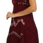 Sakkas Jolie Batik Embroidered Adjustable Spaghetti Strap Dress