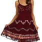Sakkas Jolie Batik Embroidered Adjustable Spaghetti Strap Dress