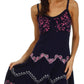 Sakkas Jolie Batik Embroidered Adjustable Spaghetti Strap Dress