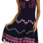 Sakkas Jolie Batik Embroidered Adjustable Spaghetti Strap Dress