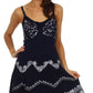 Sakkas Jolie Batik Embroidered Adjustable Spaghetti Strap Dress