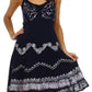 Sakkas Jolie Batik Embroidered Adjustable Spaghetti Strap Dress