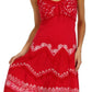 Sakkas Jolie Batik Embroidered Adjustable Spaghetti Strap Dress