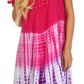 Sakkas Multi Color Tie Dye Cap Sleeve Caftan Dress / Cover Up
