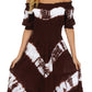 Sakkas Tie Dye Peasant Gypsy Boho Dress
