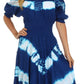 Sakkas Tie Dye Peasant Gypsy Boho Dress