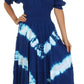 Sakkas Tie Dye Peasant Gypsy Boho Dress