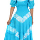 Sakkas Tie Dye Peasant Gypsy Boho Dress