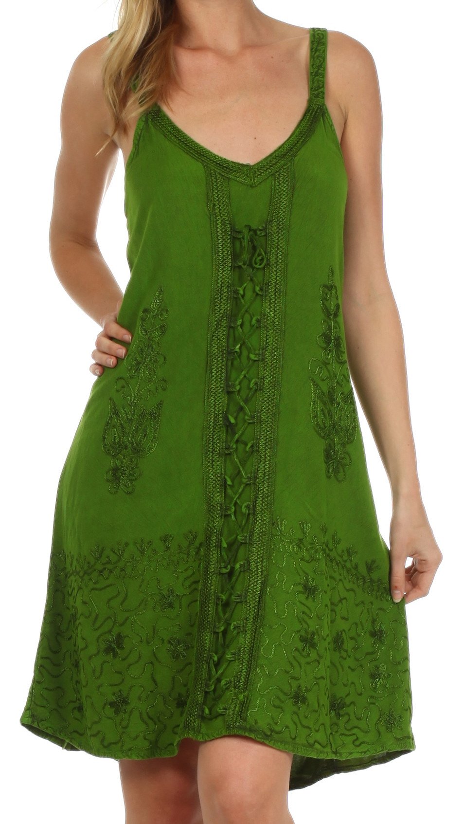 Sakkas Sakkas Jayanti Vestido de rayón bordado