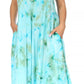 Sakkas Liza Women's Sleeveless Maxi Caftan Dress for Casual Summer Wear with Bohemian Flair and Handy Pockets