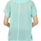 Sakkas Embroidered 100% Cotton Scoop Neck Semi-Sheer Short Sleeve Gauzy Top / Blouse