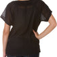 Sakkas Embroidered 100% Cotton Scoop Neck Semi-Sheer Short Sleeve Gauzy Top / Blouse