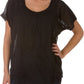 Sakkas Embroidered 100% Cotton Scoop Neck Semi-Sheer Short Sleeve Gauzy Top / Blouse