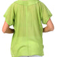 Sakkas Embroidered 100% Cotton Scoop Neck Semi-Sheer Short Sleeve Gauzy Top / Blouse