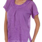 Sakkas Embroidered 100% Cotton Scoop Neck Semi-Sheer Short Sleeve Gauzy Top / Blouse