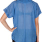 Sakkas Embroidered 100% Cotton Scoop Neck Semi-Sheer Short Sleeve Gauzy Top / Blouse