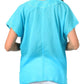 Sakkas Embroidered 100% Cotton Scoop Neck Semi-Sheer Short Sleeve Gauzy Top / Blouse