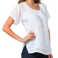 Sakkas Embroidered 100% Cotton Scoop Neck Semi-Sheer Short Sleeve Gauzy Top / Blouse