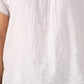 Sakkas Embroidered 100% Cotton Scoop Neck Semi-Sheer Short Sleeve Gauzy Top / Blouse