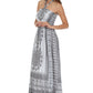 Sakkas Mehndi Henna Smocked Bodice Maxi Dress