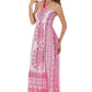 Sakkas Mehndi Henna Smocked Bodice Maxi Dress
