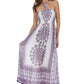 Sakkas Mehndi Henna Smocked Bodice Maxi Dress